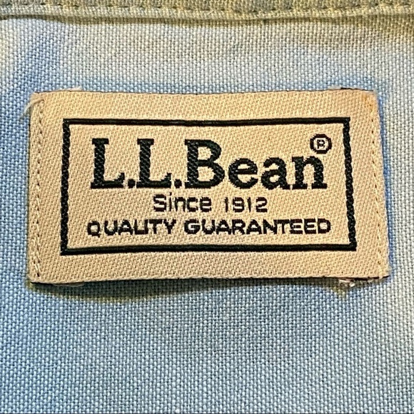 L.L. Bean Men's 100% Cotton Button Front Shirt Blue Size XXL-Tall - Picture 10 of 13